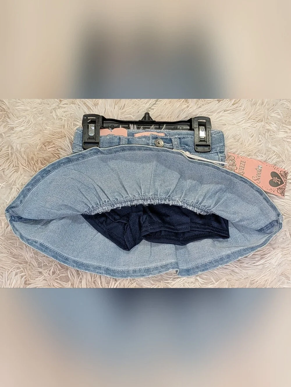 NWT, Denim W/White Heart Design, Scooter/Skirt - Little Girls 2T